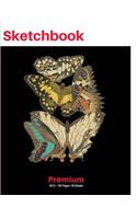 SketchBook: Papillon Butterfly Art Print (13), 8"x10" Sketch Pad, Sketching and Drawing Paper, Note Pad -[Premium Sketch Books]