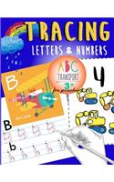 Tracing Letters & Numbers for preschool abc Transport 3+