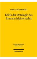 Kritik Der Ontologie Des Immaterialguterrechts