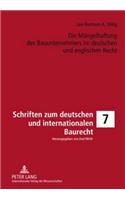 Die Maengelhaftung Des Bauunternehmers Im Deutschen Und Englischen Recht