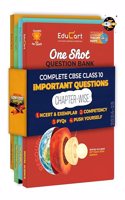 Educart CBSE Class 10 One Shot Question Bank 2024-25 Science, Mathematics, Social Science and English (Updated for 2025 Exam) 4 Book Bundle