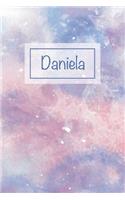 Daniela: First Name Personalized Notebook, College Ruled (Lined) Journal, Cute Pastel Notepad with Marble Pattern for Girls, Teens and Women