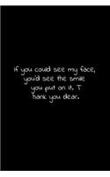 If you could see my face, you'd see the smile you put on it. Thank you dear.