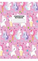 Composition Notebook: Unicorn Journal for Girls, Teen and Women Cute Matte Cover Design with Blank Lined Interior College Ruled (Great as Party Favors, Gifts, Diary, Jour