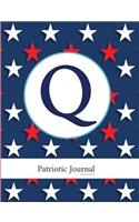 Q: Patriotic Journal Blue Edition: Monogram Initial Notebook