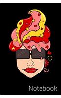 Notebook: Ice cream hair don't care! Cool and fun illustrated 6x9 notebook for cool chicks! 120 pages