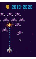 Retro Space Game Diary Mid Year Academic Planner With Schedules, Trackers. Logs, Reports, Goal Setting & Positive Quotes