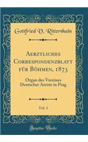 Aerztliches Correspondenzblatt Fï¿½r Bï¿½hmen, 1873, Vol. 1: Organ Des Vereines Deutscher Aerzte in Prag (Classic Reprint)
