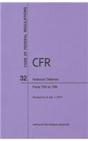 Code of Federal Regulations Title 32, National Defense, Parts 700-799, 2014