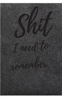 Shit I Need To Remember: Internet Password Logbook, Journal & Notebook, Log Book For Disorganized People