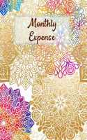 Monthly Expense: x Mandala Design Cover 8 x 10 inches 102 pages