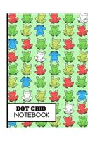 (dot Grid Notebook): Cute Multi-Colour Smiling Frogs Pattern Novelty Gift: Frog Dot Grid Notebook for Nursery, School, Classroom, Boys, Girls