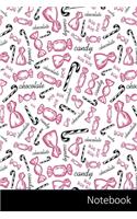 Notebook: Candy, Rosa, Nero, Carino agenda / quaderno delle annotazioni / diario / libro di scrittura / taccuino / carnet / zibaldone - 6 x 9 pollici (15,24 x