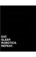 Eat Sleep Robotics Repeat: Composition Notebook: Wide Ruled Back To School Notebooks, Diary For Women, Journals To Write In For Men, 8.5" x 11", 200 pages