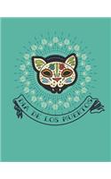 Dia de los Muertos Notebook - Wide Ruled: 200 Pages 8.5 x 11 Day Of The Dead Mexican Holiday Lined Writing Paper Cat Sugar Skull