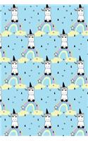 Journal Notebook Little Unicorns On Rainbows Pattern 1: 110 Page Plain Blank Journal For Drawing, Writing, Doodling In Portable 6 x 9 Size.(49 Wordworthy Series Unlined)