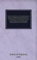 Informa en derecho el Lic. D. Ioseph Suarez de Figueroa, abogado de esta Real Audiencia