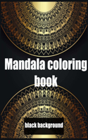 mandala coloring book black background
