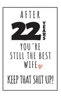 22th Anniversary Notebook For Wife