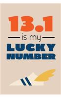 13.1 Is My Lucky Number: The Ultimate Half Marathon Running Training Tracker. This is a 6X9 75 Page of Prompted Fill In Training Information. Makes a Great Gift For Runners 