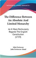 The Difference Between An Absolute And Limited Monarchy: As It More Particularly Regards The English Constitution (1719)