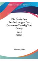 Deutschen Bearbeitrungen Des Geretteten Venedig Von Otway