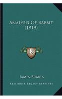 Analysis of Babbit (1919)