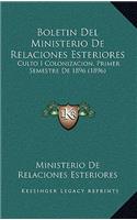Boletin Del Ministerio De Relaciones Esteriores
