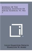 Journal of the National Institute of Social Sciences, V1, No. 1