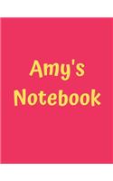 Amy's Notebook: Pink Cover, College Ruled, 100 Sheets, 8.5" x 11" (Letter Size), White Paper