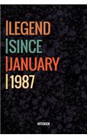 Legend Since January 1987 Notebook