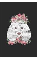 Poodle With Flowers: Poodle Dogs Notebook, Dotted Bullet (6" x 9" - 120 pages) Animal Themed Notebook for Daily Journal, Diary, and Gift