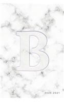 B 2020-2021: Weekly Monthly Planner - Personalized Marble Monogram - 6x9 in - 2020 Calendar Organizer with Bonus Dotted Grid Pages + Inspirational Quotes + To-Do(2 Personalized Planners)