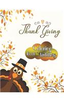 Thanksgiving coloring book for toddlers: Large Print Thanksgiving Coloring Book For Kids Age 4-8, Amazing Gift For Kids At Thanksgiving Day