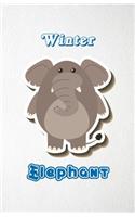 Winter Elephant A5 Lined Notebook 110 Pages