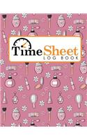 Time Sheet Log Book: Employees Timesheet Template, Timesheet Log Book, Time Recorder For Work Attendance, Work Log Sheet, Cute Beauty Shop Cover