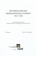 Osterreichisches Biographisches Lexikon 1815-1950 65. Lieferung