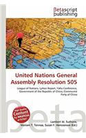 United Nations General Assembly Resolution 505