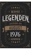 Wahre Legenden wurden im August 1976 geboren: Vintage Geburtstag Notizbuch - individuelles Geschenk für Notizen, Zeichnungen und Erinnerungen - liniert mit 100 Seiten