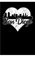 San Diego: 6x9 college lined notebook to write in with skyline of San Diego, California