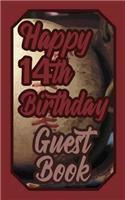 Happy 14th Birthday Guest Book: 14 Fourteenth Fourteen Baseball Celebration Message Logbook for Visitors Family and Friends to Write in Comments & Best Wishes Gift Log (Birth Day G