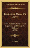 Examen Du Musee Du Louvre: Suivi D'Observations Sur Les Expertises En Matiere De Tableaux (1851)