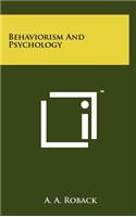 Behaviorism and Psychology: (English)