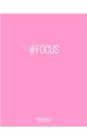 Notebook for Cornell Notes, 120 Numbered Pages, #FOCUS, Pink Cover