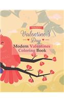Modern Valentines Coloring Book