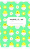 Baby Chicken Theme Wide Ruled Line Paper