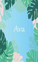 Ava: Lined Writing Notebook Journal with Personalized Name, 100 Pages, 6''x9''Best Christmas and Birthday Gift