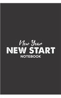 New Year New Start Notebook: A Journal for Starting Over 6" x 9" Write Down Lined Paper Diary 100 Pages (Black)