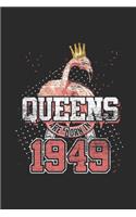 Queens Are Born In 1949: Dotted Bullet Journal (6 X 9 -120 Pages) for Birthday Gift Idea for Women