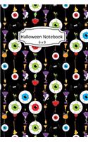 Halloween Notebook: Creepy Clip Art Images on 6 x 9 Blank Lined Softcover Journal for Notes, Halloween Gift Design Cover Note Book